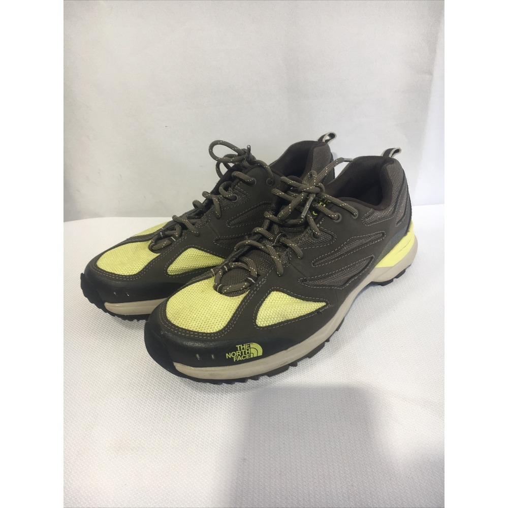 Womens The North Face Hiking Shoes Size 9 Brown Yellow.